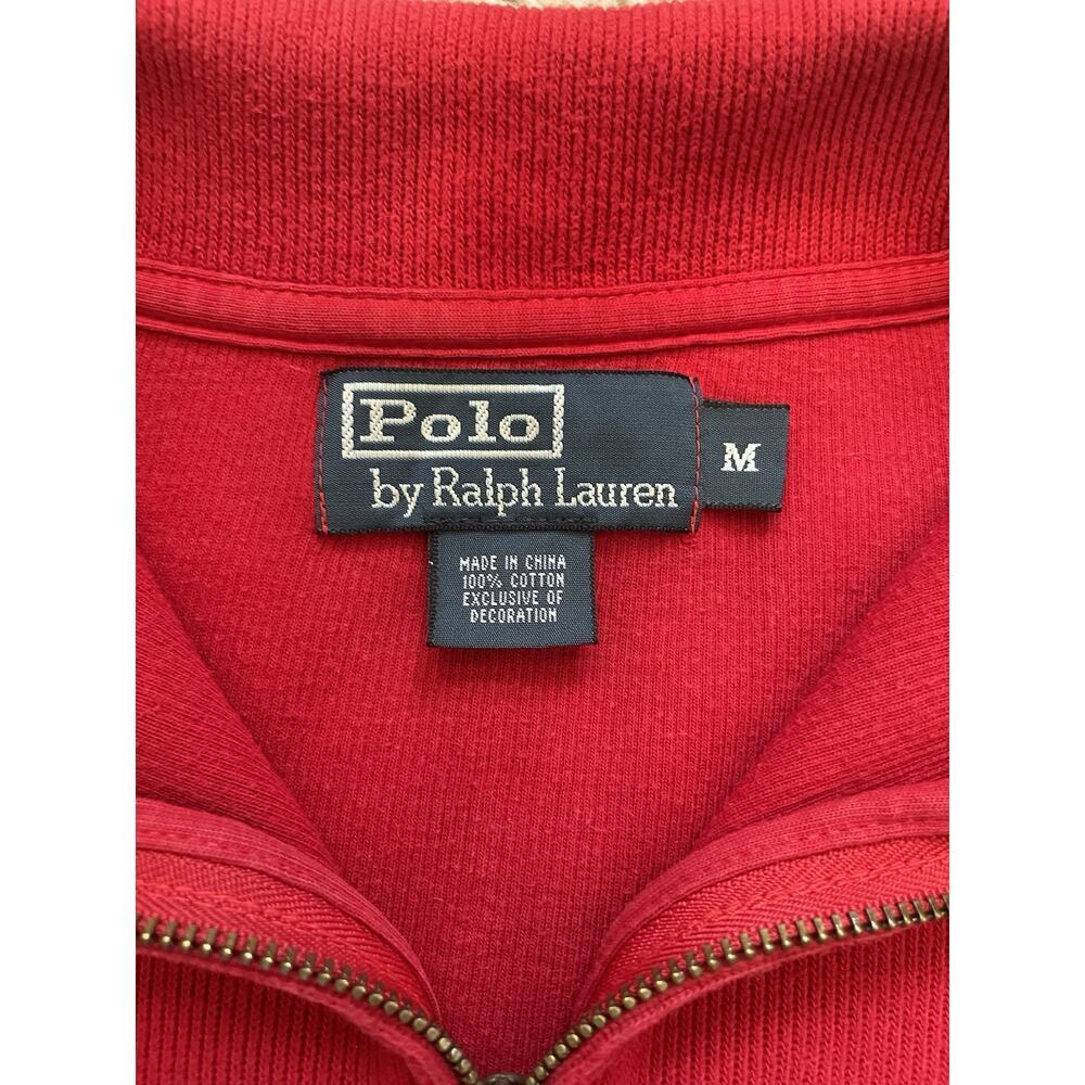 Polo Ralph Lauren Estate Rib Quarter Zip Mock Neck Pullover Sweater Med Red - Picture 6 of 12